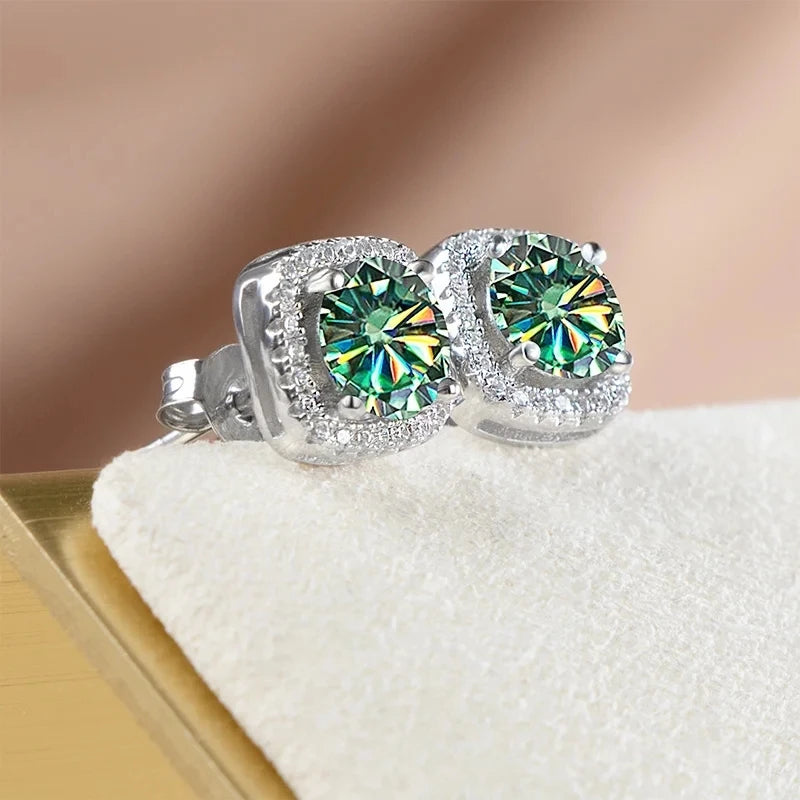 S925 Sterling Silver jewelry for women 1 carat moissanite diamond 3 pieces set necklace ring earrings wedding party