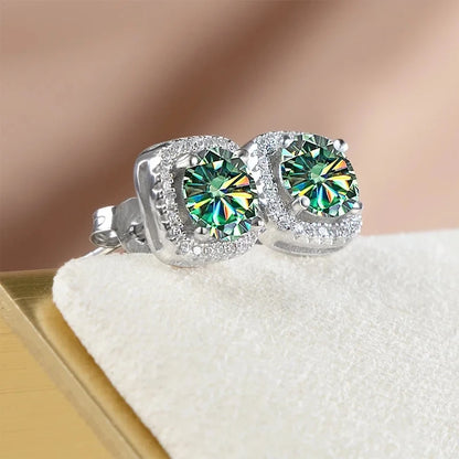 S925 Sterling Silver jewelry for women 1 carat moissanite diamond 3 pieces set necklace ring earrings wedding party