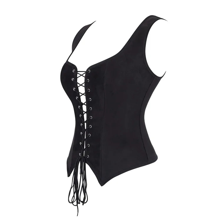 Steampunk Pirate Vest for Women Medieval Viking Bodice Corset Top Renaissance Halloween Cosplay Outfit