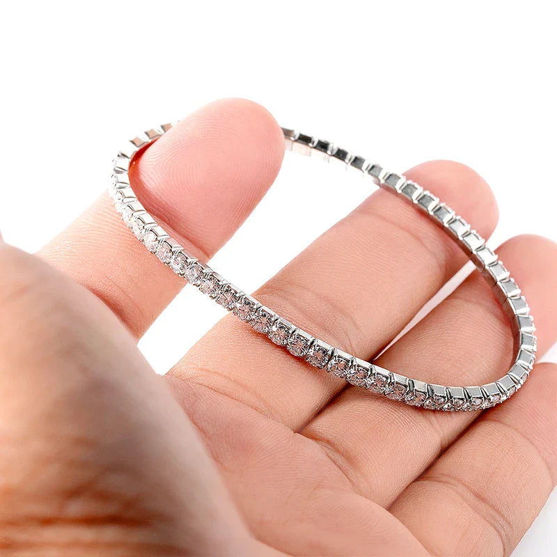3mm Elastic Moissanite Tennis Bracelets for Women Men Full Diamond Sparkling Pure 925 Sterling Silver Jewelry Wholesale