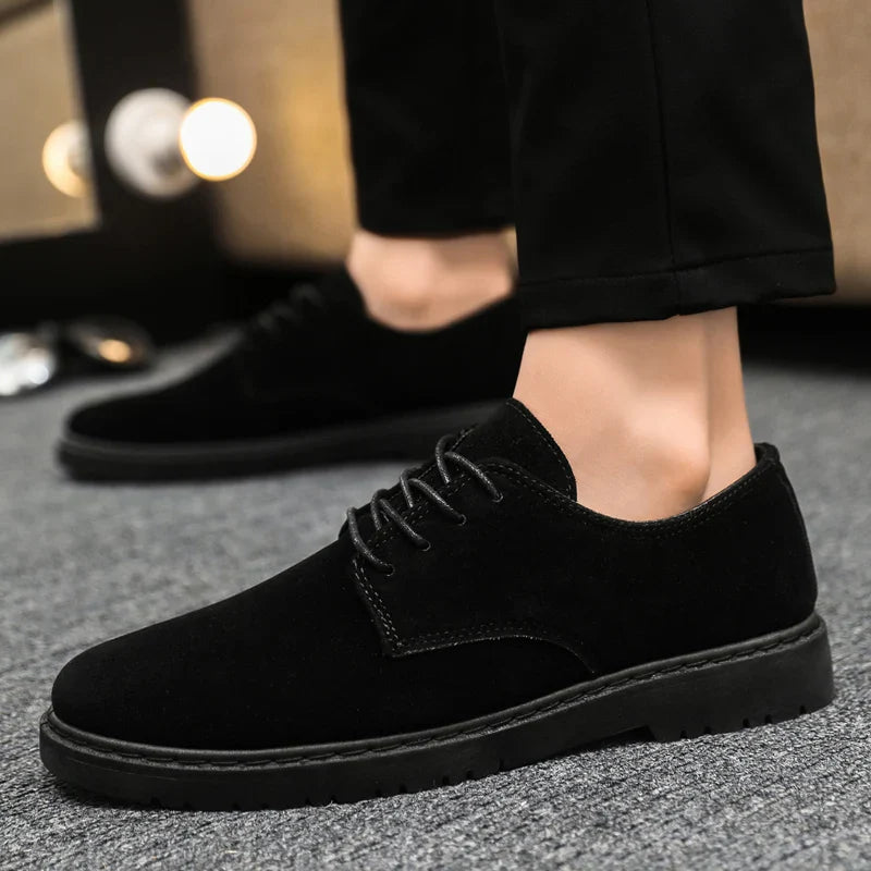 Luxury Brand Mens Casual Shoes Black Men Leather Shoes Fashion Lace Up Platform Work Shoes Wedding Formal Dress Oxfords Shoes