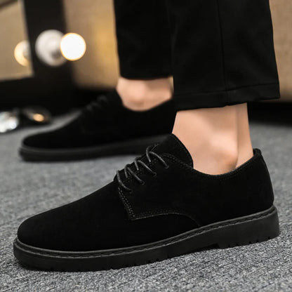 Luxury Brand Mens Casual Shoes Black Men Leather Shoes Fashion Lace Up Platform Work Shoes Wedding Formal Dress Oxfords Shoes