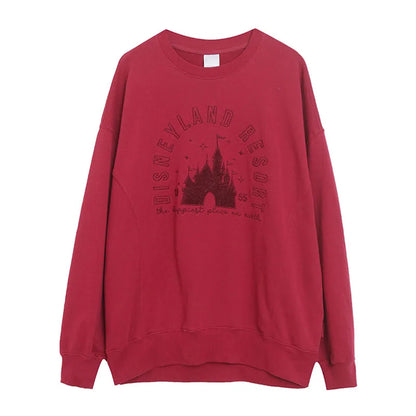Embroidery Sweatshirt Women O Neck Pullover Tops Female Casual Loose Jumper Oversized Unisex Couple