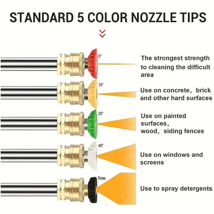 Portable High Pressure Car Wash Gun with Adjustable Extended Rod Household Water Pipe Matching Car Cleaning Tool for Home Outdoo