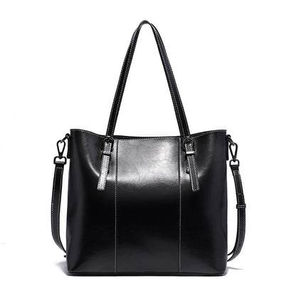 High Quality Women's Genuine Leather Tote Lady Luxury Designer Cowhide Shoulder Bag Large Capacity OL Handbag Shopper Bag