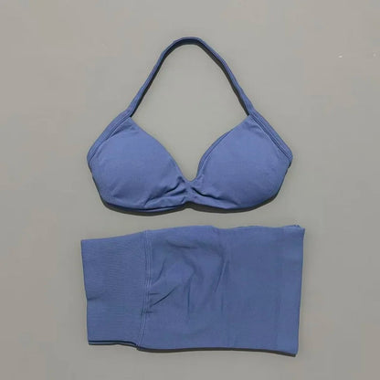 2PCS HISTELLO Seamless Gym Yoga Set Push Up Bra Scrunch Butt Lift Leggings Body Shaping Breathable Comfort Yoga Women Wear