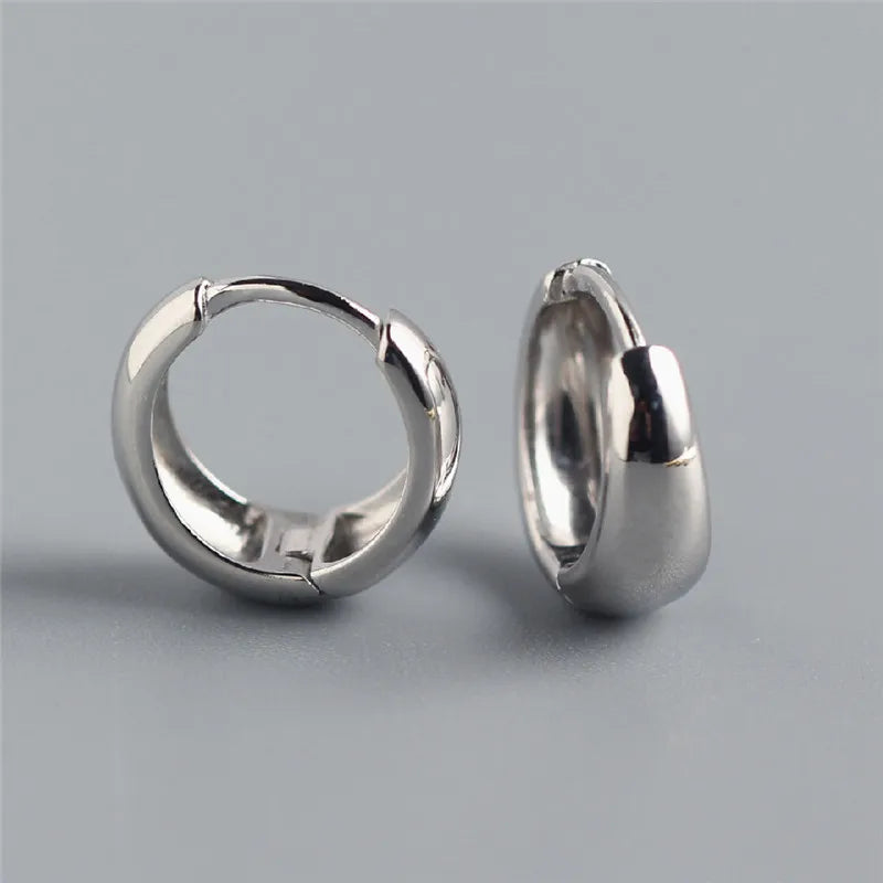 Real 100% 925 Sterling Silver Punk Hip-Hop Link Chain Gothic Studs Earrings for Fashion Women Jewelry Accessories 2022