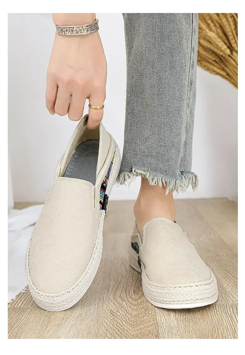 Sapatilhas Casuais Masculinas de Lona Tênis Masculino Slip-on Vulcanizado Confortáveis Sapatilhas Masculinas Mocassins Sapatos de Condução Zapatos Hombre