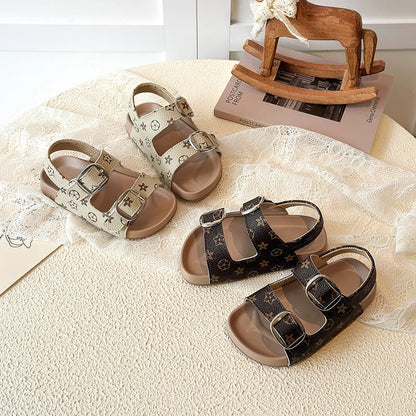 2026 Children Casual Beach Shoes for Girls Boys Summer New Fashion Star Style Soft Sole Anti-slippery Versatile Roman Sandals