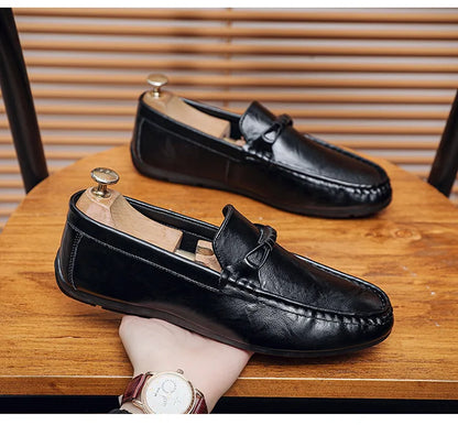 Summer men's loafers soft soled men's leather shoes comfortable driving shoes