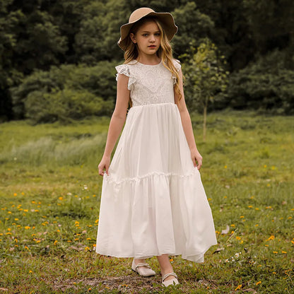Summer Girls Lace Dresses Kids Flower Girl Wedding Princess Party Dress Vestidos Costume Children Clothing For 4-14Years