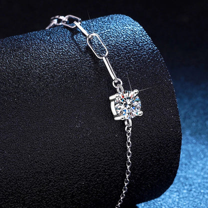 Dainty Full 2/2.5/3mm D Color Moissanite Diamond Link Bracelet for Woman 925 Silver Plated 18k Adjustable Chain Bracelets