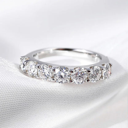 3/4mm Sparkling Moissanite Stackable Ring Certified Wedding Band for Women 100% Real Pure 925 Silver Rings Jewelry