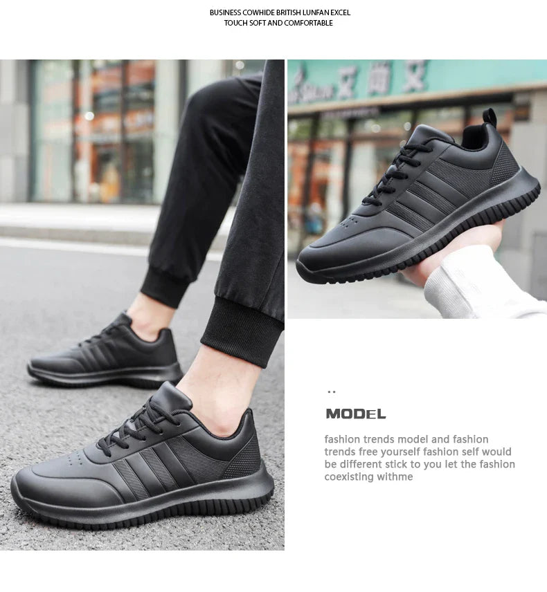 Chef shoes four season soft-sole anti-slip oil-proof waterproof portable kitchen work shoes fashion plus size casual men's shoes