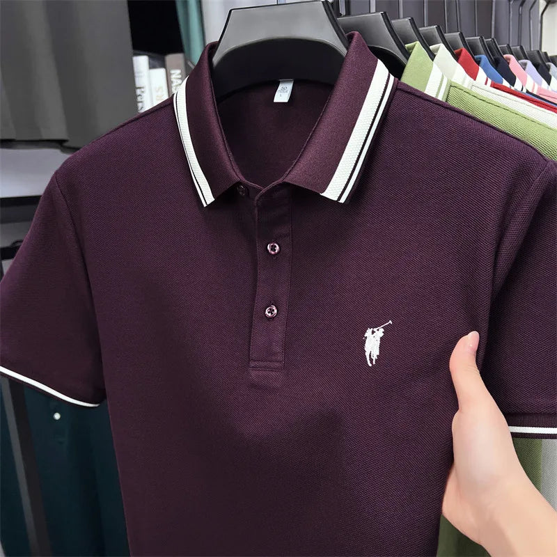 100% cotton luxury brand short sleeve polo shirt men new classic pony embroidery summer T-shirt high-end fashion casual Paul top