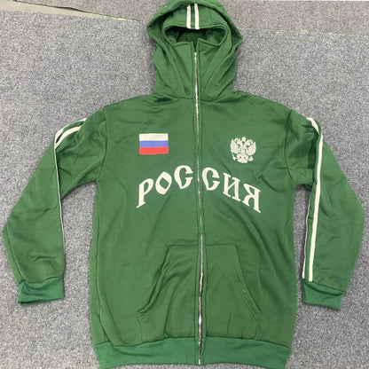 Popular Gothic Hip-hop Men Coat New Autumn Winter 2000s Zipper Letter Printing Design Unisex Hoodie Casual Loose Women Streetwea