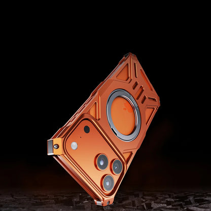 Metal Hollow Heat Dissipation Case For iPhone 17 Pro Max Magnetic Aluminum Alloy 360 Rotating Ring Holder Bracket Stand Cover