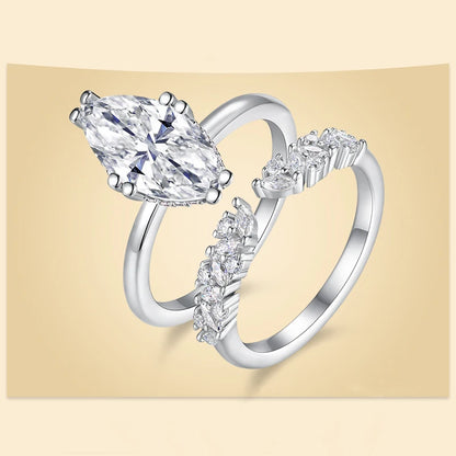 3CT 100% Real Full Moissanite Wedding Rings for Women Marquise Cut S925 Sterling Silver Marriage Band Fine Jewelry GRA