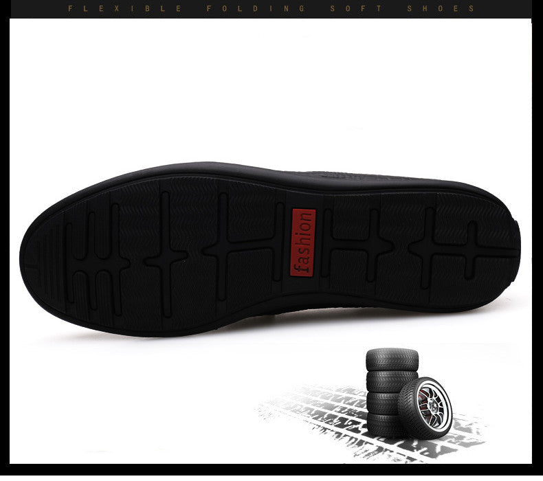 Genuine Leather Men Casual Shoes Luxury Brand New Mens Loafers Moccasins Breathable Slip on Black Driving Shoes Plus Size 37-45