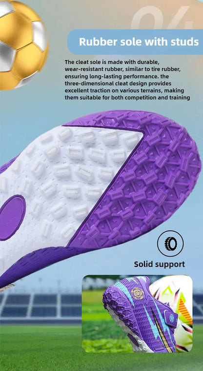 New Kids Soccer Shoes TF School Football Boots Boys Girls Cleats Grass Sneakers Child Outdoor Athletic Training Sports Footwear