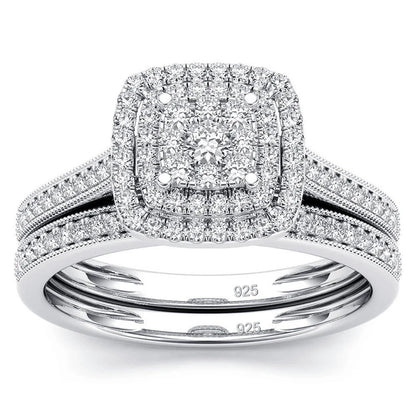 Ring Set For Woman Original 925 Silver Wedding Jewelry Luxury Engagement Ladies Anniversary Gift Trend