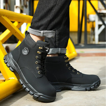 Safety Shoes Steel Toe Work Shoes Men Lightweight Kevlar-Midsole Industrial Work Boots Anti-puncture Protection Tactical Boots