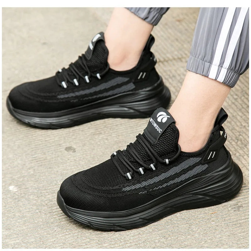 Men's Summer Labor Protection Shoes Insulated Anti-Smashing Anti-Piercing Steel Toe Caps Safety Comfortable Work Footwear
