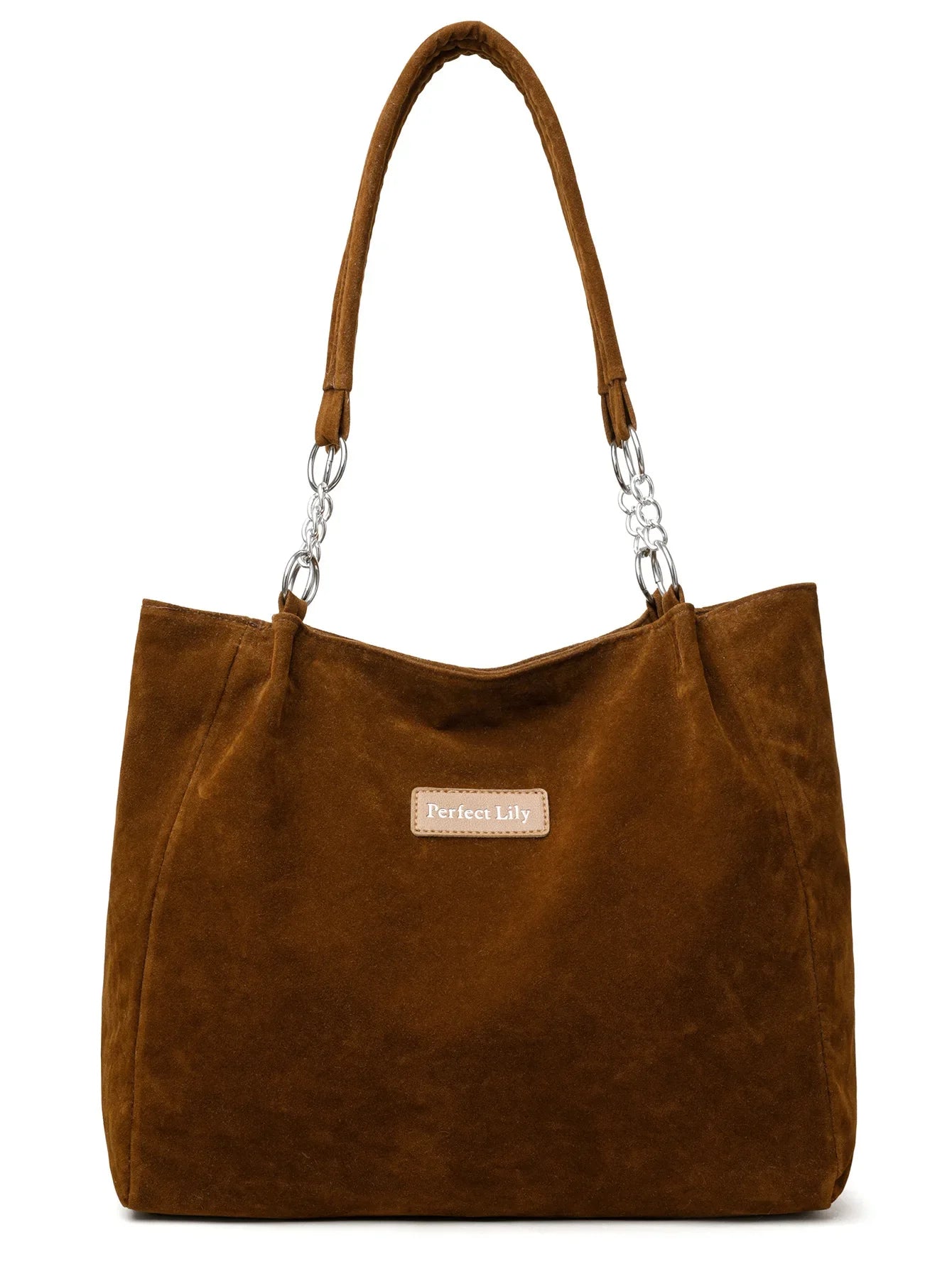 European American Autumn Winter Large Capacity Suede Women's Bag, Vintage Handbags Women Shoulder Bag, Retro Faux Suede Tote Bag