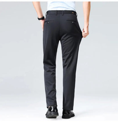 2-Pack Men's Loose-Fit Versatile Casual Dress Pants, Featuring Stylish Embroidery, Suitable for Daily Wear, Office & Outings