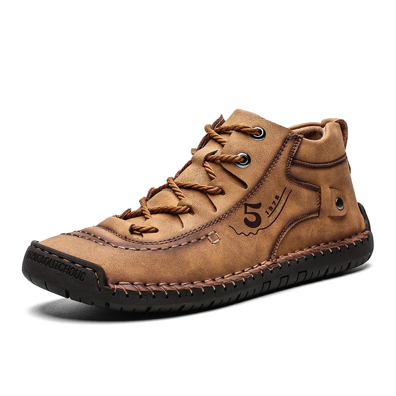 Handmade Leather Casual Men Shoes Winter With Fur Shoes Men Loafers Comfort Walking Shoes Men Flats Hot Sale Moccasins Shoes