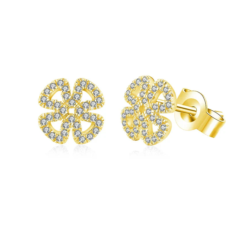 New Women Moissanite Gemstone Stud Earrings For Women Solid 925 Sterling Silver D Color Solitaire Fine Jewelry For Gift
