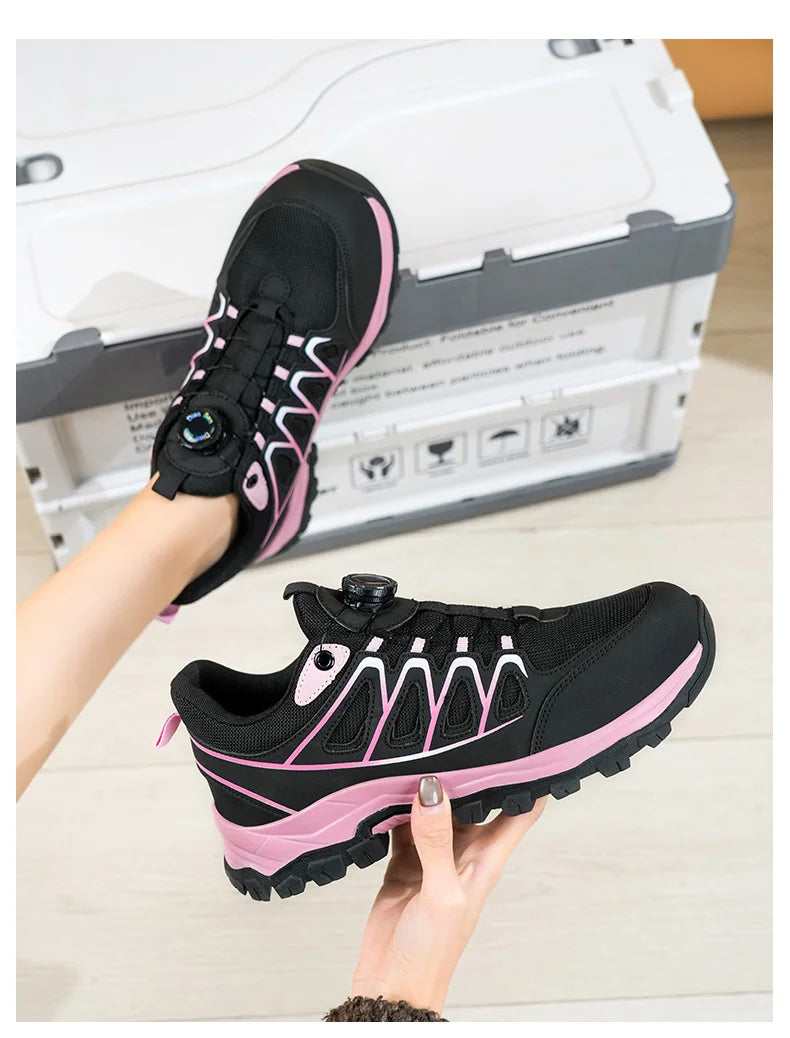 Rotating Button New Safety Shoes Women Anti-smash Anti-puncture Work Shoes Fashion Female Sport Shoes Security Protective Shoes