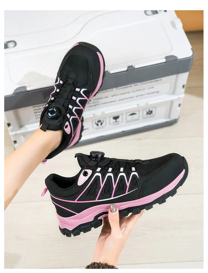 Rotating Button New Safety Shoes Women Anti-smash Anti-puncture Work Shoes Fashion Female Sport Shoes Security Protective Shoes