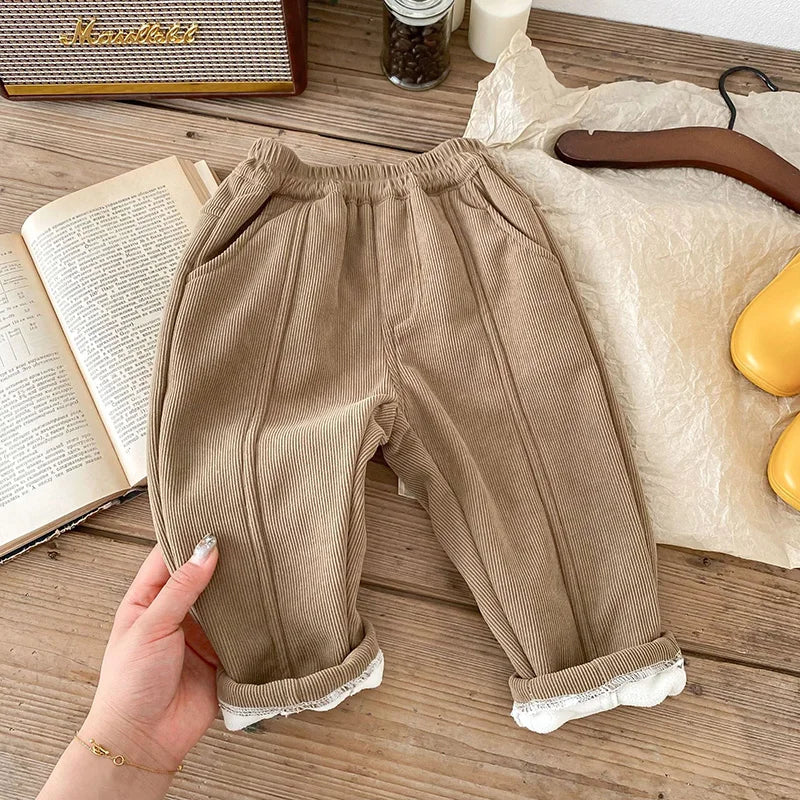 Spring Autumn Solid Kids Boys Straight Pants Fashion Children Clothing Trousers Brief Jeans for 1-6 Years