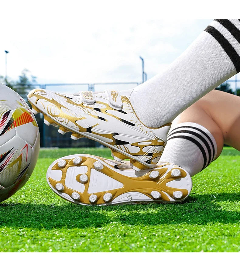New Hot Kids Soccer Shoes School Football Boots Boys Girls Cleats Grass Sneakers Child Outdoor Athletic Training Sports Footwear