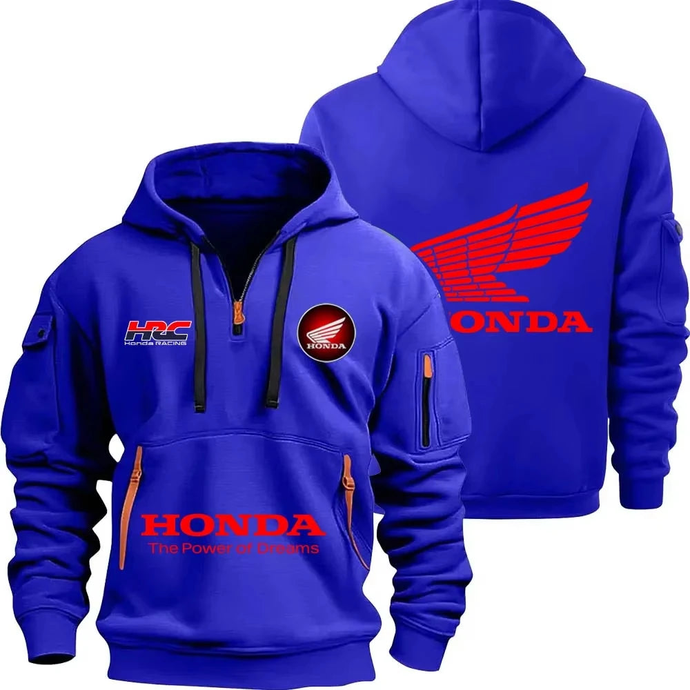zipper hoodie outdoor sports enthusiasts 2025 new men and women fashion half zipper pocket spring and autumn hoodie