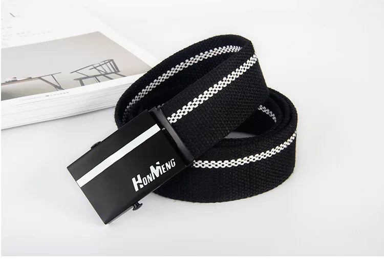 White Blue Black Military Automatic Buckle Nylon Belt Outdoor Hunting Multifunctional Tactical Canvas Belt High Quality Men Belt
