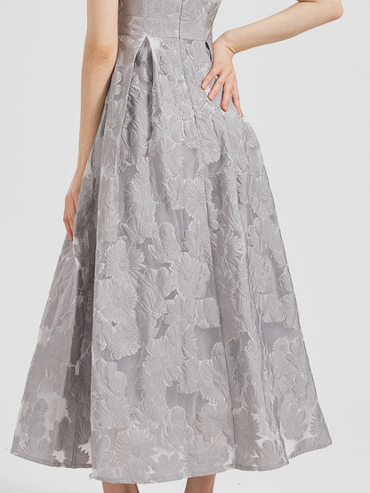 Women New Fashion Organza Embroidery Elegant Long Dress Summer Sleeveless Dresses Lady Holiday Evening Prom Vestido