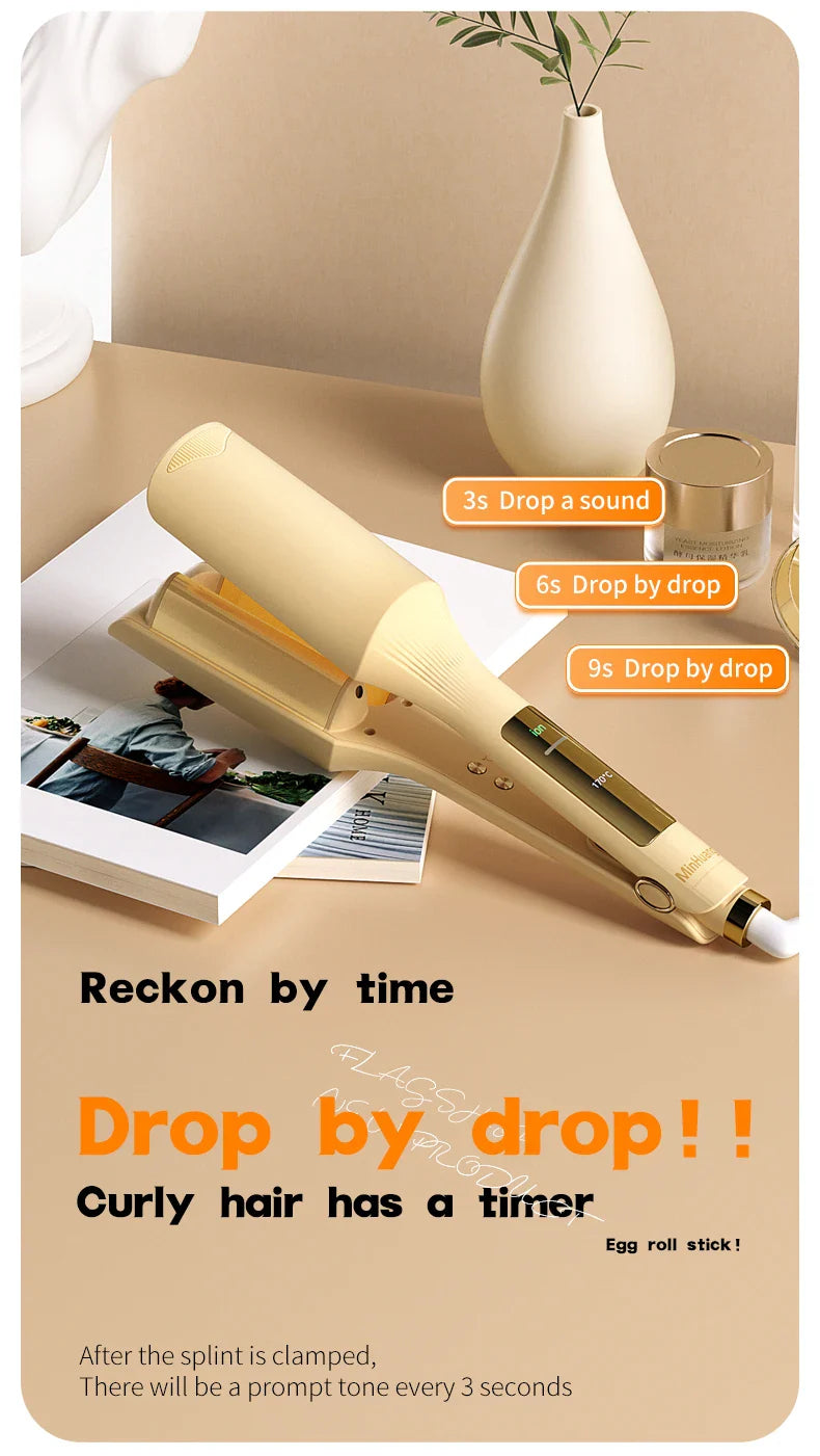 Hair Wavy Curling Iron 32mm Big Wave Deep Wavy Splint Egg Rolls Hair Curler Crimping Iron Styler Wand for All Hair Styling Tools