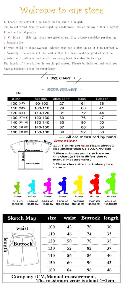 Boys Girls Summer Casual 2Pcs Set Lovely Bear Letter Print T-shirt & Shorts Comfortable Sports Running Suit