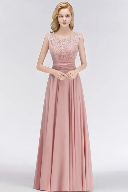 Chiffon Lace Long Evening Dresses For Women 2023 Dusty Pink Sexy V Back Formal Party Prom Gowns With Sashes Vestido De Fiesta