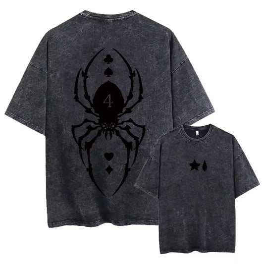 Japanese Anime Hunter X Hunter Printed Washed T-shirt 100% Cotton Fashion Comfortable Breathable Simple Harajuku Style in Summer