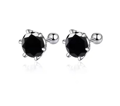 TY 0.3-2CT Moissanite Earrings 925 Sterling Silver Round Cut Stud Earrings Piercing Earrings for Men and Women Fine Jewelry
