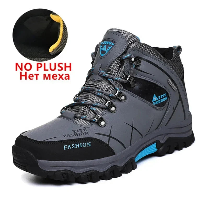 Men Winter Snow Boots Waterproof Leather Sneakers Super  Warm Men's Boots Outdoor Male Hiking Boots Work Shoes Size 39-47