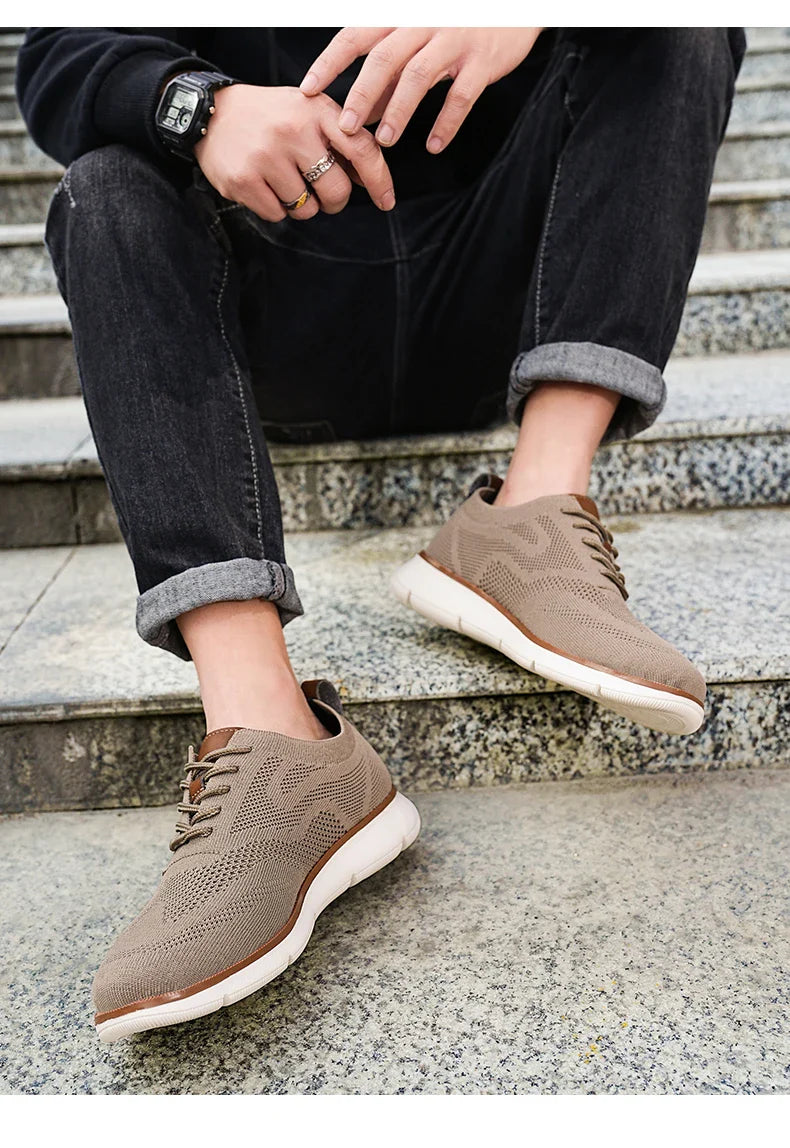 Large Size Comfortable Men's Shoes Light Fashion Casual Sports Shoes Breathable Flying Mesh Top Loafers