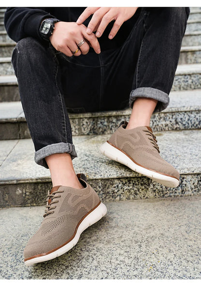 Large Size Comfortable Men's Shoes Light Fashion Casual Sports Shoes Breathable Flying Mesh Top Loafers