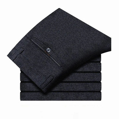 Mens Trousers Business Casual Pants Spring Summer Dress Pants Black Grey Loose Formal Suit Pants for Dad Husband