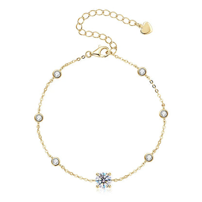 7 Stones 100% Real Moissanite Bracelets for Women D Color Four-claw S925 Sterling Silver Luxury Chain Lab Diamond Jewelry