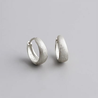 925 Sterling Silver Premium Matte Minimalism Unisex Huggies Ear Hoops Earrings for Women Gothic Piercing Men's Jewelry