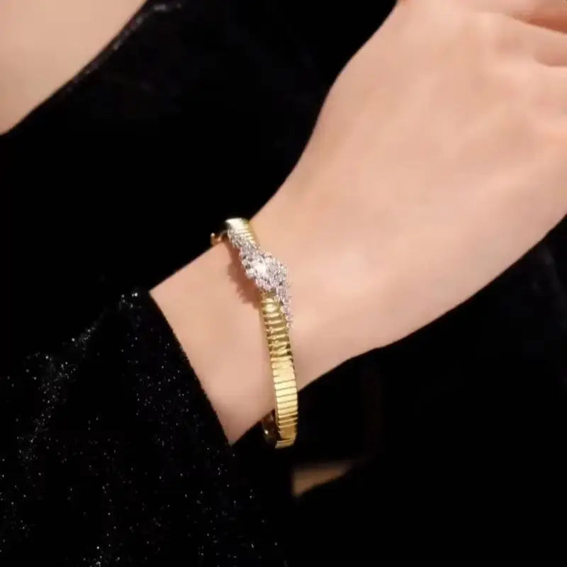 Real gold Plated Sterling Silver Bangle bracelets women jewellery women Original and pure 925 sterling silver bracelets